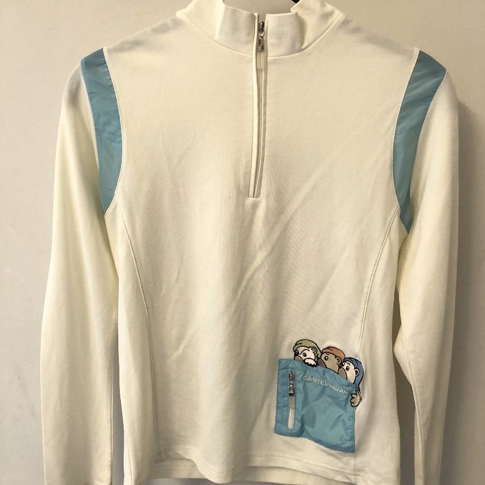 JC de Castelbajac long sleeve lightweight cream and light blue kids sports shirt